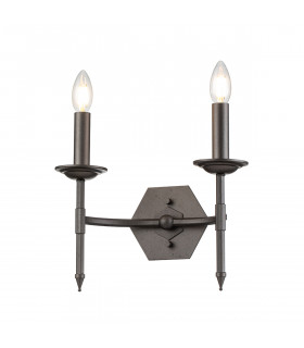Crown 2 Light Indoor Candle Wall Light Iron E14-1