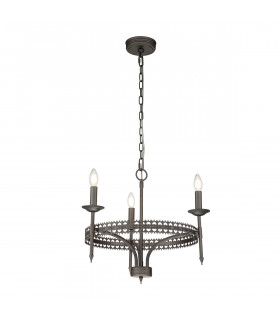 Crown Chandelier 3 Light Iron Finish E14-1
