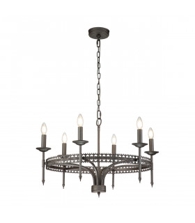 Crown 6 Light Chandelier Iron Finish E14-1