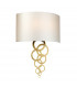 Curtis Large 2 Light Wall Light Aged Brass Ivory Faux Silk Shade-1