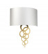 Curtis Large 2 Light Wall Light Aged Brass Ivory Faux Silk Shade-2