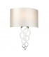 Curtis Large 2 Light Wall Light Polished Chrome Ivory Faux Silk Shade-1