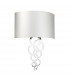 Curtis Large 2 Light Wall Light Polished Chrome Ivory Faux Silk Shade-2