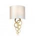 Curtis Medium 1 Light Wall Light Aged Brass Ivory Faux Silk Shade-1