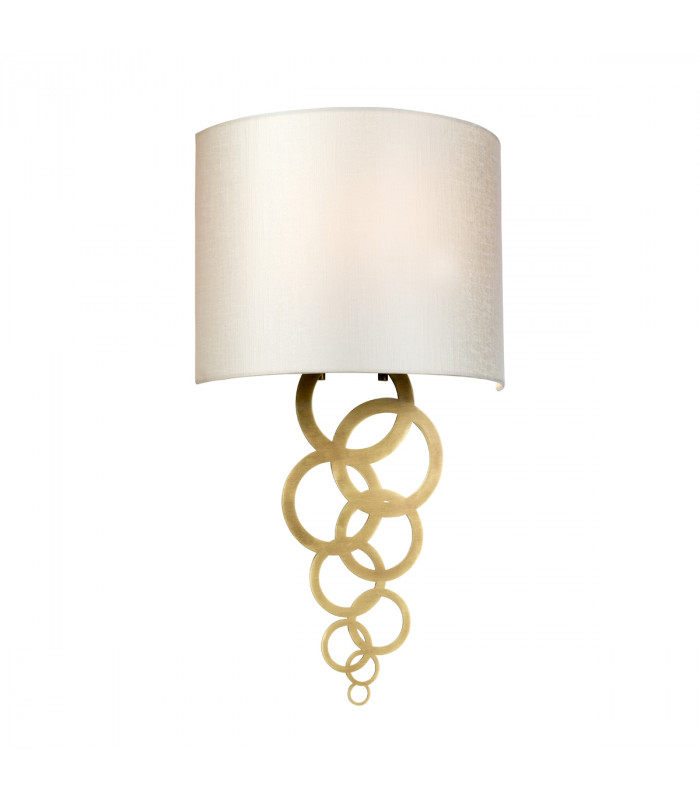 Curtis Medium 1 Light Wall Light Aged Brass Ivory Faux Silk Shade-1