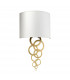 Curtis Medium 1 Light Wall Light Aged Brass Ivory Faux Silk Shade-2