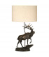 Angus 1 Light Table Lamp With Oval Shade Bronze Patina Stag Stauette-1