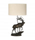 Angus 1 Light Table Lamp With Oval Shade Bronze Patina Stag Stauette-2