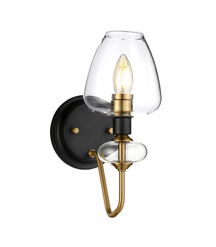 Armand 1 Light Wall Light Aged Brass Glass Shade-1