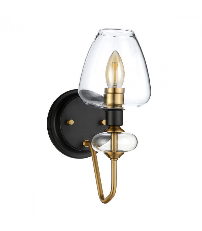 Armand 1 Light Wall Light Aged Brass Glass Shade-2