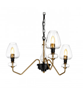 Armand 3 Light Pendant Aged Brass Glass Shades-1