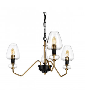 Armand 3 Light Pendant Aged Brass Glass Shades-2