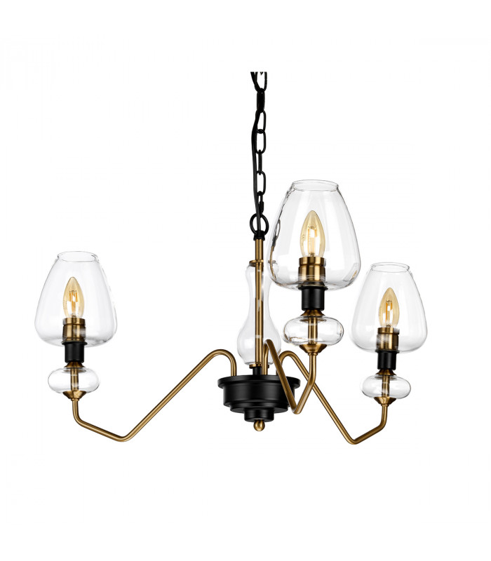 Armand 3 Light Pendant Aged Brass Glass Shades-2