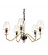 Armand 5 Light Chandelier Aged Brass Glass Shade-1