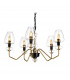 Armand 5 Light Chandelier Aged Brass Glass Shade-2