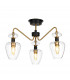 Armand 3 Light Semi Flush Aged Brass Glass Shade-1
