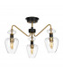 Armand 3 Light Semi Flush Aged Brass Glass Shade-2