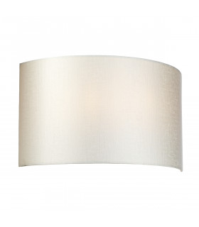 Cooper Large Curved Wall Light Brass  Ivory Faux Silk Shade-1
