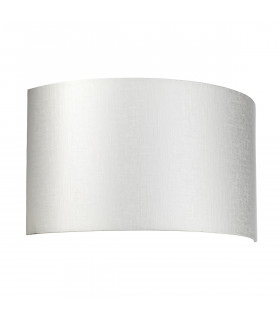 Cooper Large Curved Wall Light Polished Chrome Ivory Faux Silk Shade-2