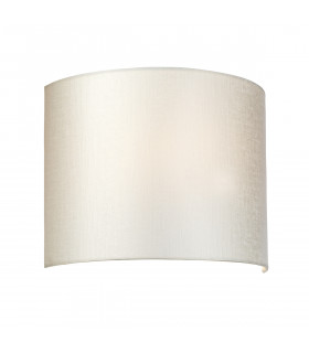 Cooper Medium Curved Wall Light Brass Ivory Faux Silk Shade-1