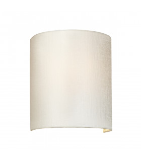 Cooper Small Curved Wall Light Brass Ivory Faux Silk Shade-1