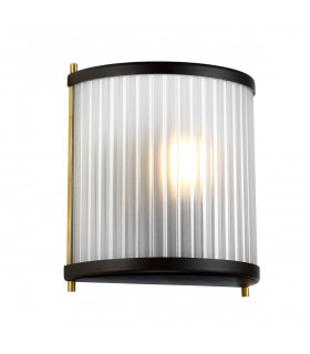 Corona Flush 1 Light Wall Light Museum Bronze Frosted Glass-1