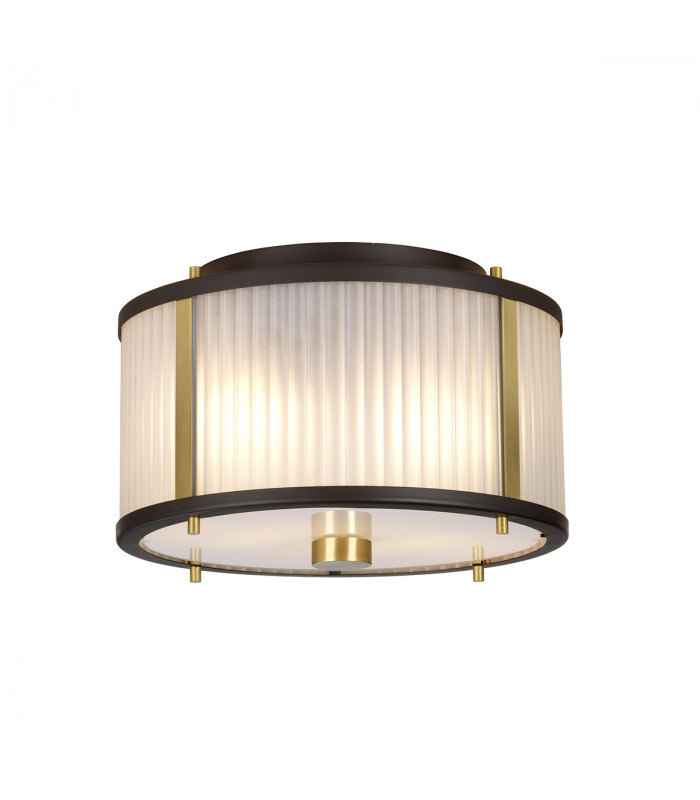 Corona Cylindrical 2 Light Pendant Museum Bronze Frosted Glass-3