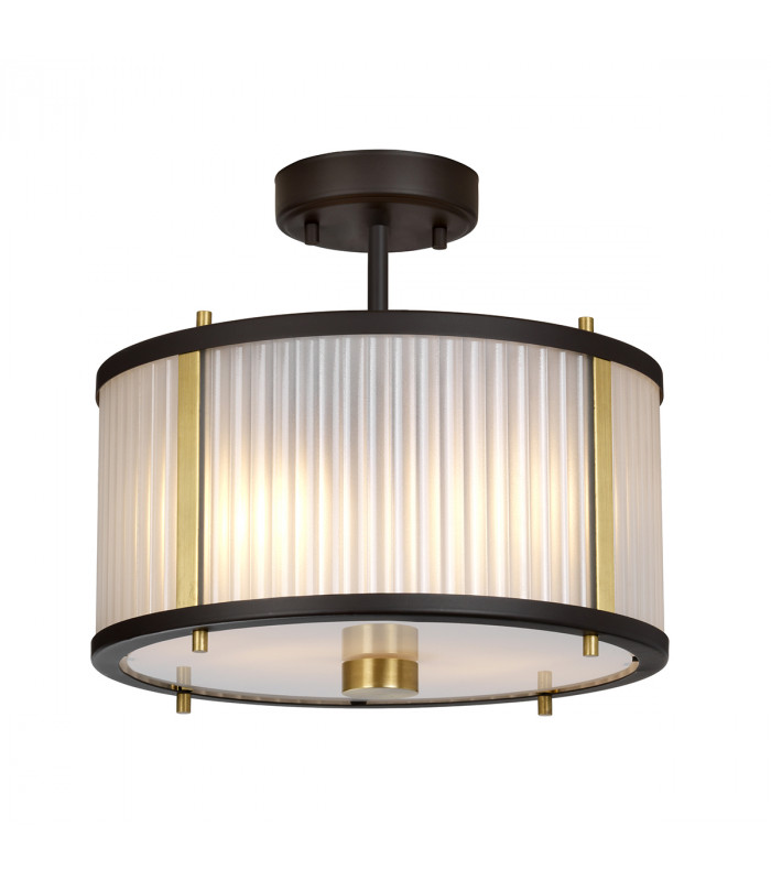 Corona Cylindrical 2 Light Pendant Museum Bronze Frosted Glass-4