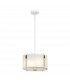 Corona Cylindrical 2 Light Pendant White Polished Nickel Frosted Glass-1