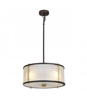 Corona Cylindrical 3 Light Pendant Museum Bronze-1