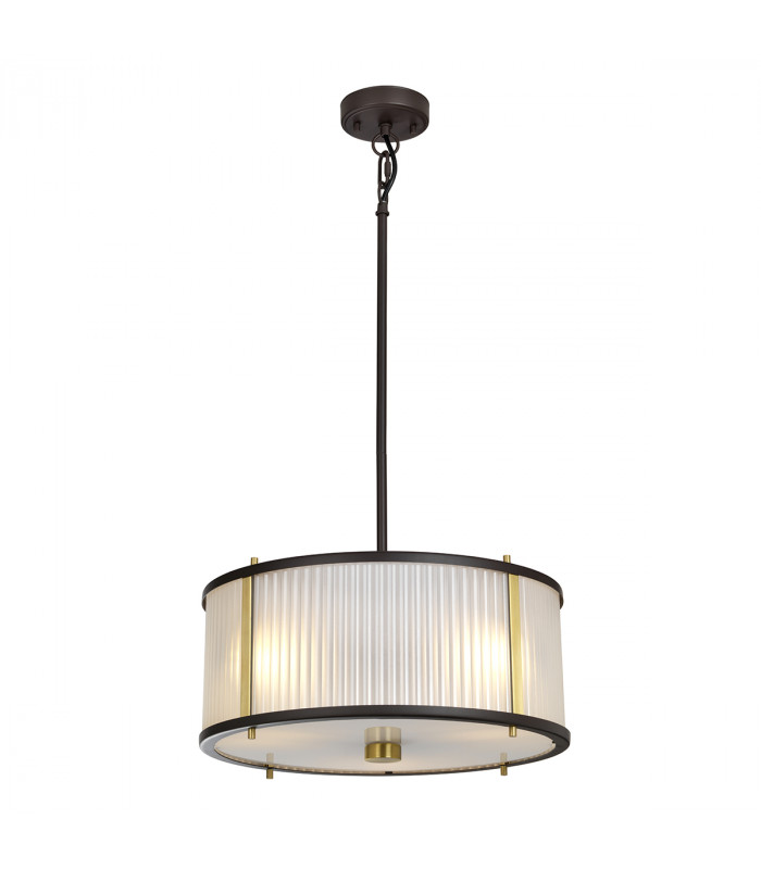 Corona Cylindrical 3 Light Pendant Museum Bronze-1