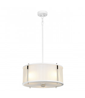 Corona Cylindrical 3 Light Pendant White Polished Nickel-1