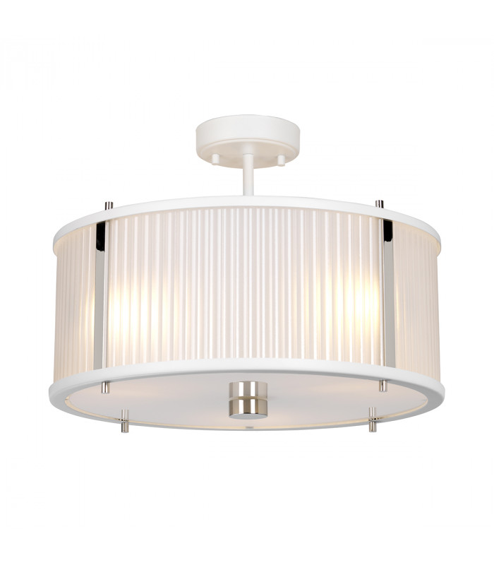 Corona Cylindrical 3 Light Pendant White Polished Nickel-4