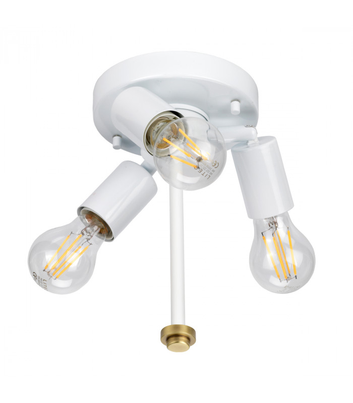 Fletcher 18" Flush Ceiling Light with Aged Brass Finial-3