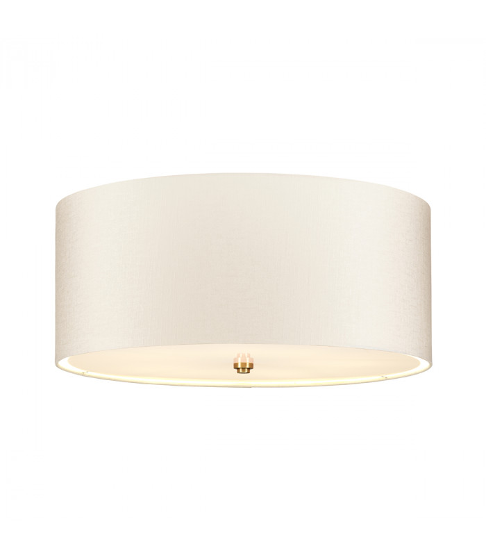 Fletcher 22" Flush Ceiling Light with Aged Brass Finial-1