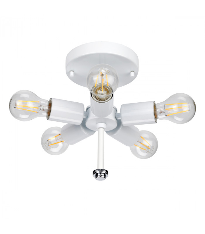 Fletcher 22" Flush Ceiling Light with Polished Chrome Finial-3