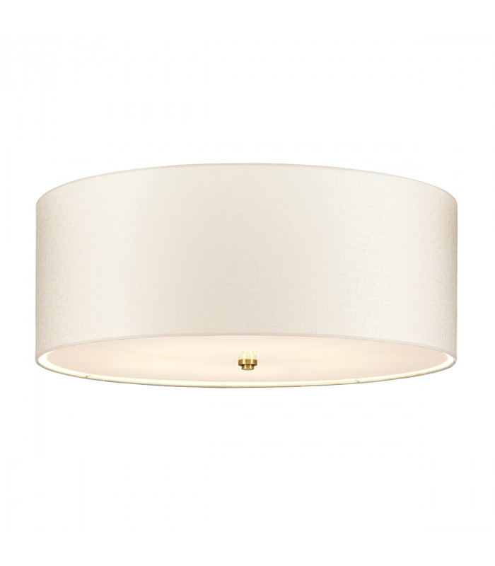 Fletcher 26" Flush Ceiling Light with Aged Brass Finial-1
