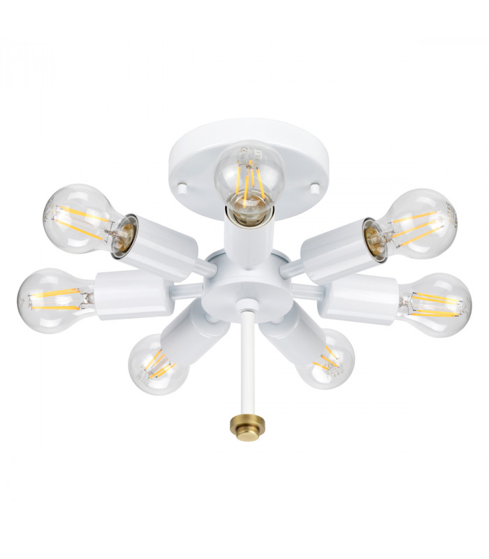 Fletcher 30" Flush Ceiling Light with Aged Brass Finial-4
