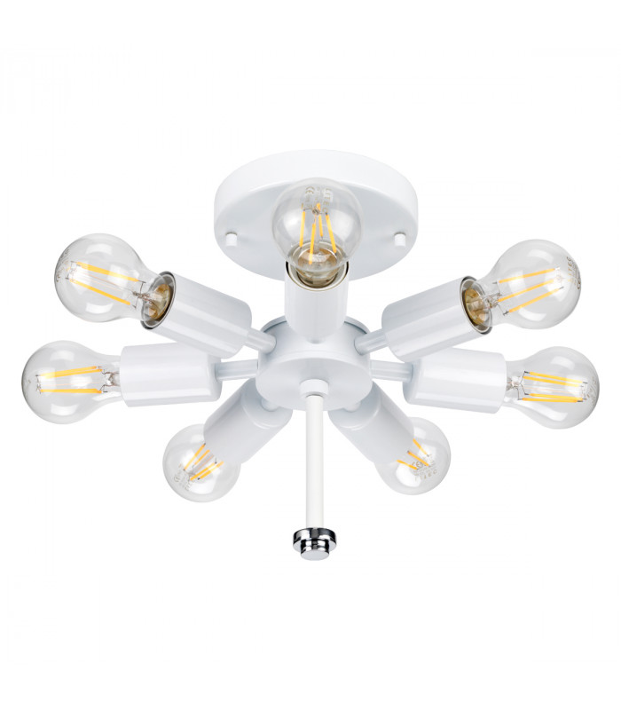 Fletcher 30" Flush Ceiling Light with Polished Chrome Finial-4