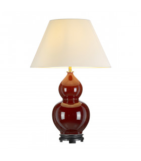 Harbin Gourd Ceramic Oriental Table Lamp With Tall Empire Oxblood-1