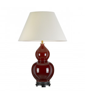 Harbin Gourd Ceramic Oriental Table Lamp With Tall Empire Oxblood-2