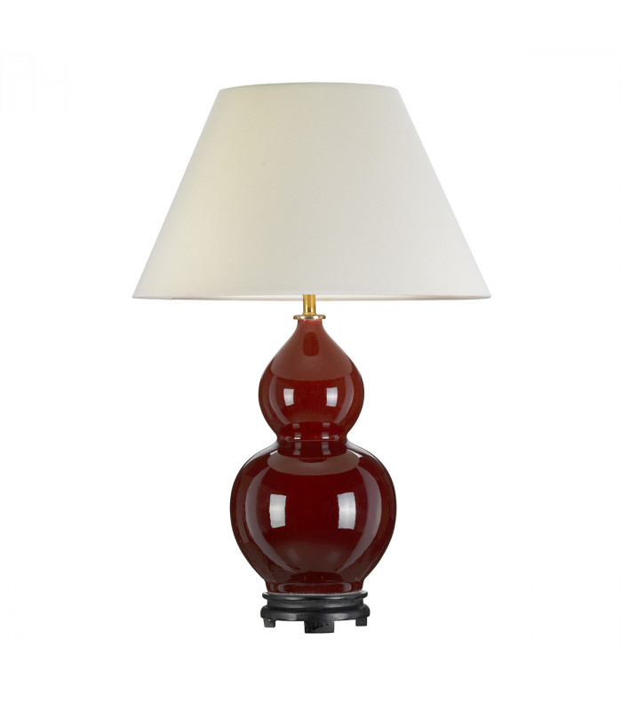Harbin Gourd Ceramic Oriental Table Lamp With Tall Empire Oxblood-2