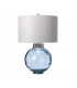 Kara Table Lamp Blue Faux Silk Shade-1