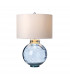 Kara Table Lamp Blue Faux Silk Shade-2