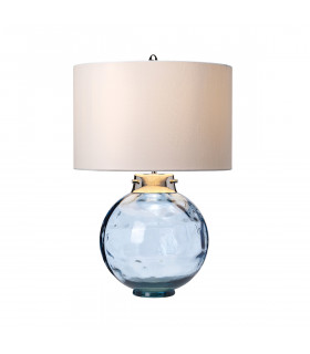 Kara Table Lamp Blue Faux Silk Shade-2