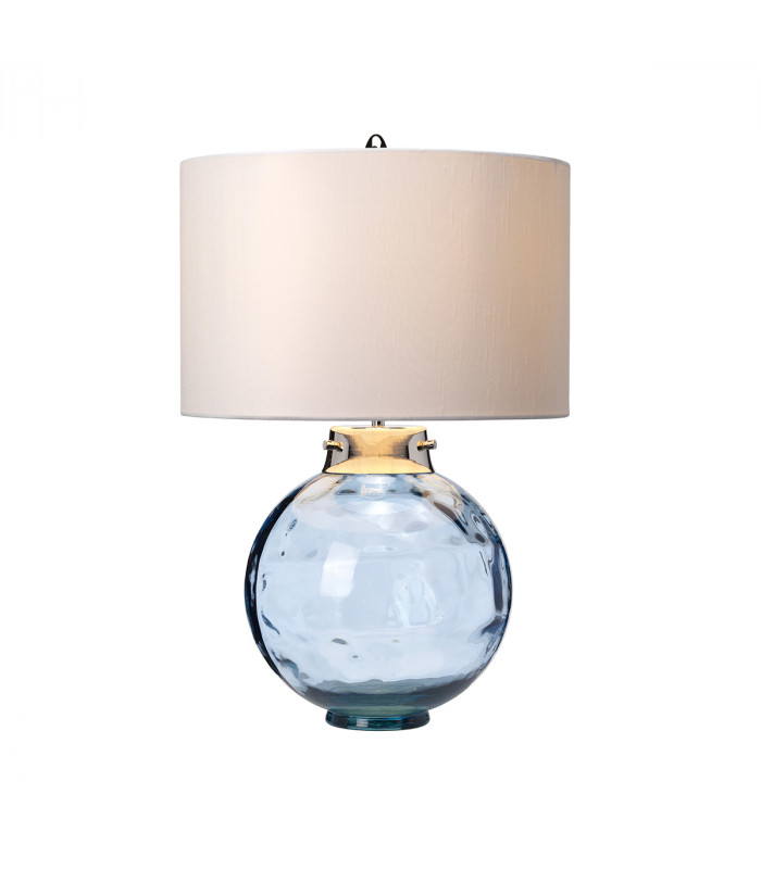 Kara Table Lamp Blue Faux Silk Shade-2
