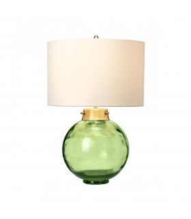 Kara Table Lamp Dark Green Faux Silk Shade-2