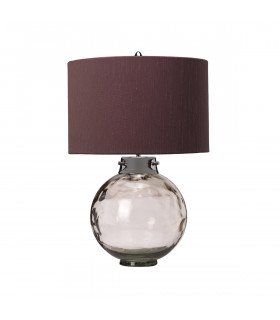 Kara Table Lamp Smoke Faux Silk Shade-1