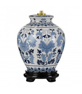 Linyi 1 Light Paterned Oriental Ceramic Table Lamp Base Only