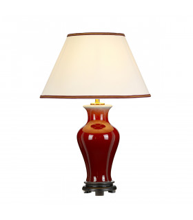 Majin Traditional 1 Light Table Lamp Oxblood With Tall Empire Shade-1